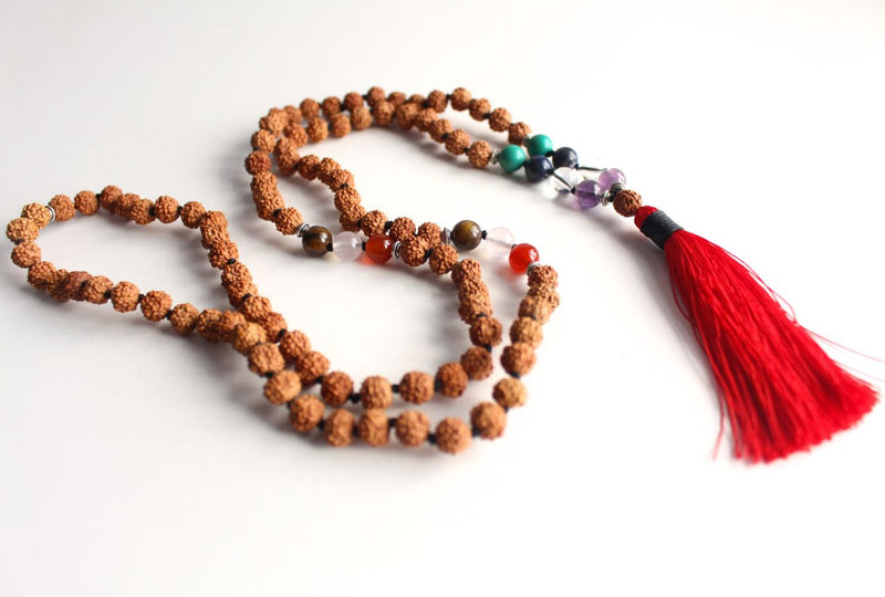 Rudraksha Seven Chakra Healing Mala - nepacrafts