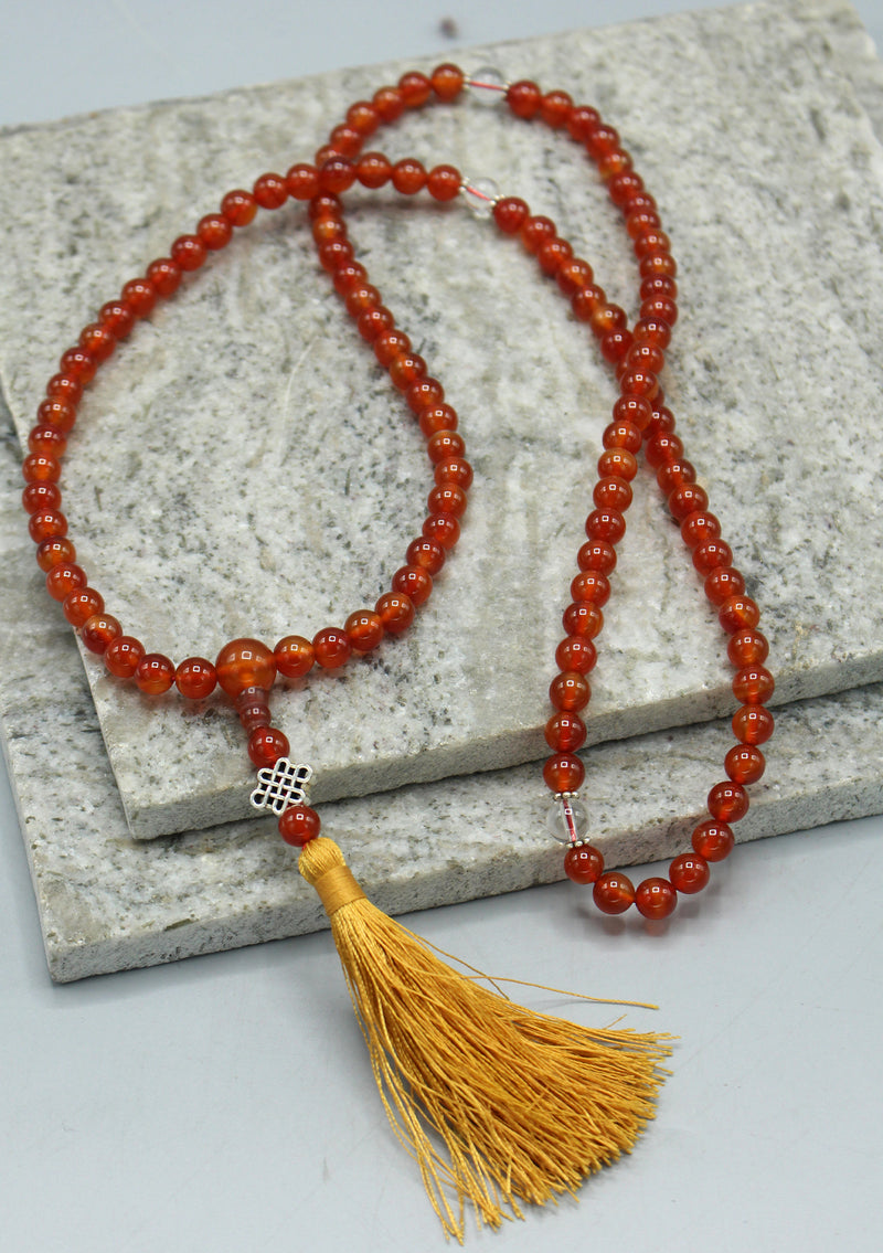 Carnelian Prayer Mala Adjustable Faux Beads