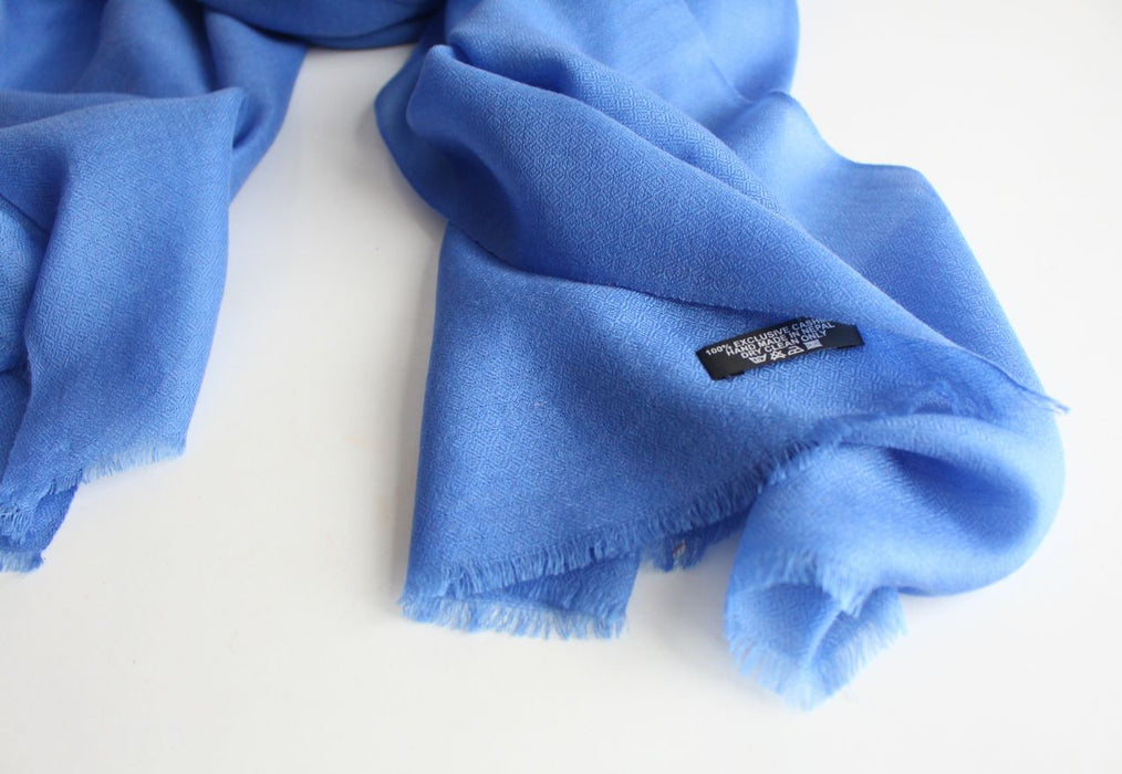 Exclusive Blue Cashmere Shawl - nepacrafts