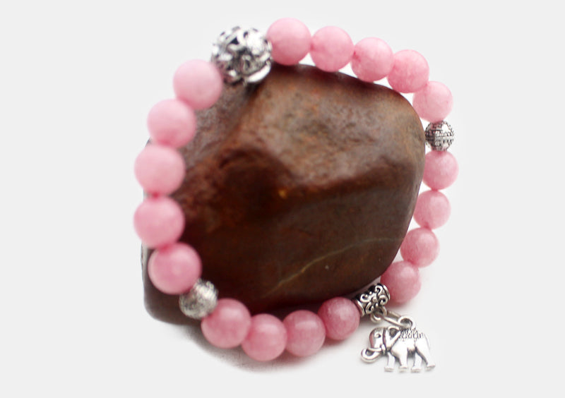 Elephant Charm Stone Beaded Bracelet - nepacrafts