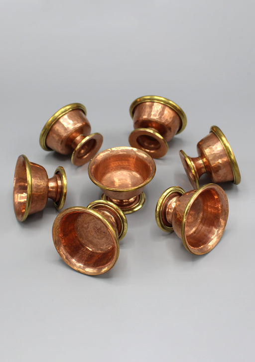 Set of 7 Copper Tibetan Offering Bowl - nepacrafts