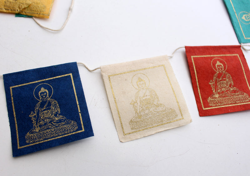 Lokta Paper Medicine Buddha Mini Prayer Flags - nepacrafts