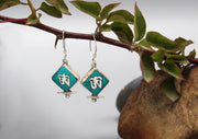 Tibetan Om Sterling Silver Earrings - nepacrafts