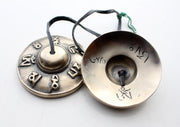 Brass Om Mani Mantra Tingshas/Cymbals - nepacrafts