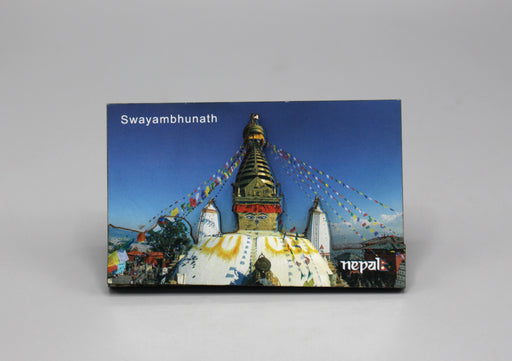 Swayambhunath Carved Wooden Fridge Magnet - nepacrafts