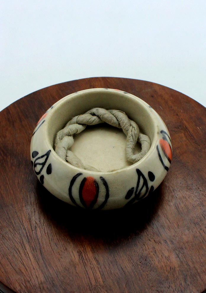 Leaf Pattern Ceramic Incense Burner