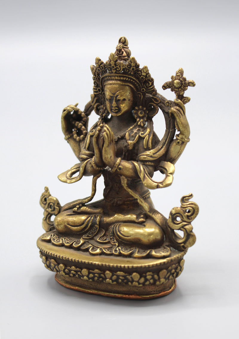 Four Armed Chenrezig Bronze Statue