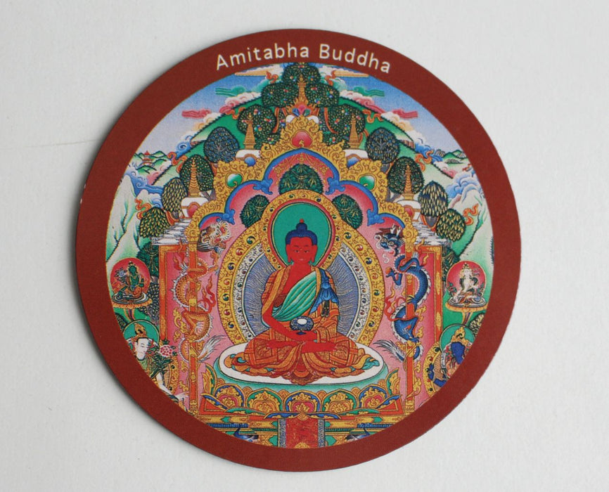 Amitabha Buddha Round Fridge Magnet - nepacrafts