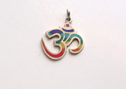 Fine Handmade White Metal Hindu Om Pendant for Meditation and Yoga - nepacrafts