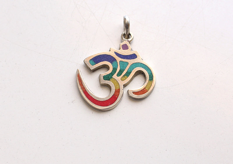 Fine Handmade White Metal Hindu Om Pendant for Meditation and Yoga - nepacrafts