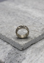 Fine Dragon Carving Sterling Silver Finger Ring - nepacrafts
