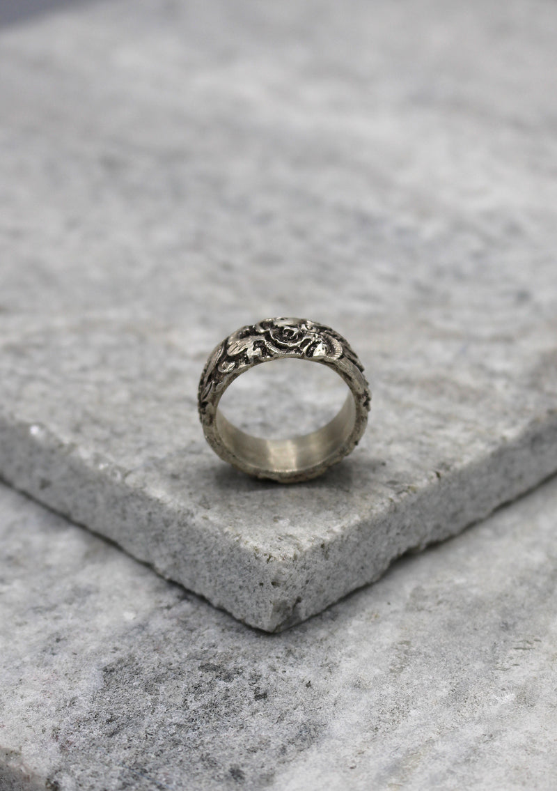 Fine Dragon Carving Sterling Silver Finger Ring - nepacrafts