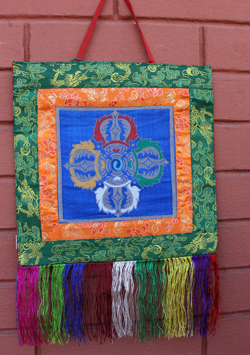 Tibetan Dorjee Brocade Wall Hanging Banner - nepacrafts