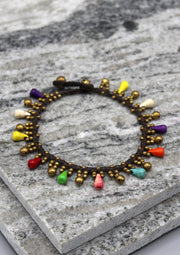Fancy Brass Beads Women's Anklet - nepacrafts