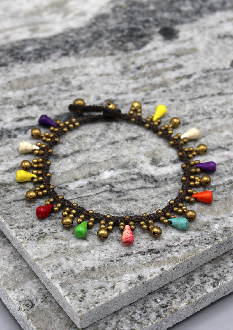 Fancy Brass Beads Women's Anklet - nepacrafts