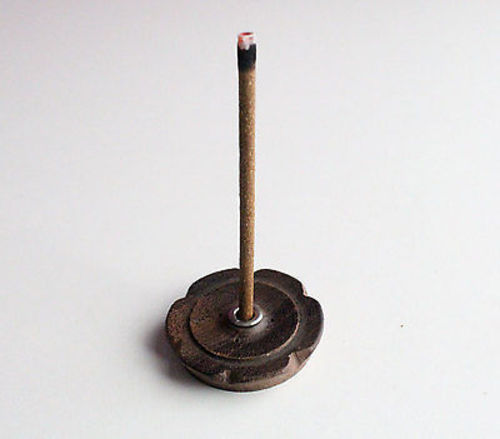 Small Round Wooden Incense Burner - nepacrafts