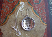 Auspicious Endless Knot Silver Mandala Pendant - nepacrafts