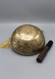 Buddha's Foot Print Fine Carving Tibetan Singing Bowl - nepacrafts