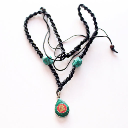 Tear Drop Green Kalachakra Pendant - nepacrafts