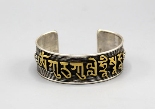 Kurukulle Mantra Carving Tibetan Sterling Silver Bracelet - nepacrafts