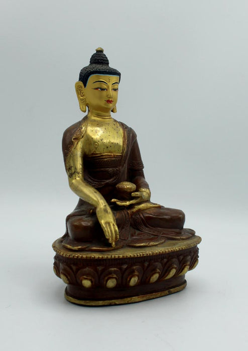 Gold Plated Antique Copper Shakyamuni Buddha Statue 8 Inch  LOWER PRICE