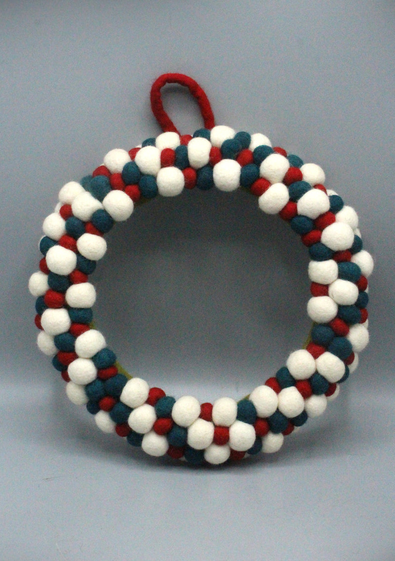Christmas Felt Ball Wreath
