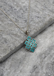 Endless Eternal Knot Pendant, Sterling Silver - nepacrafts