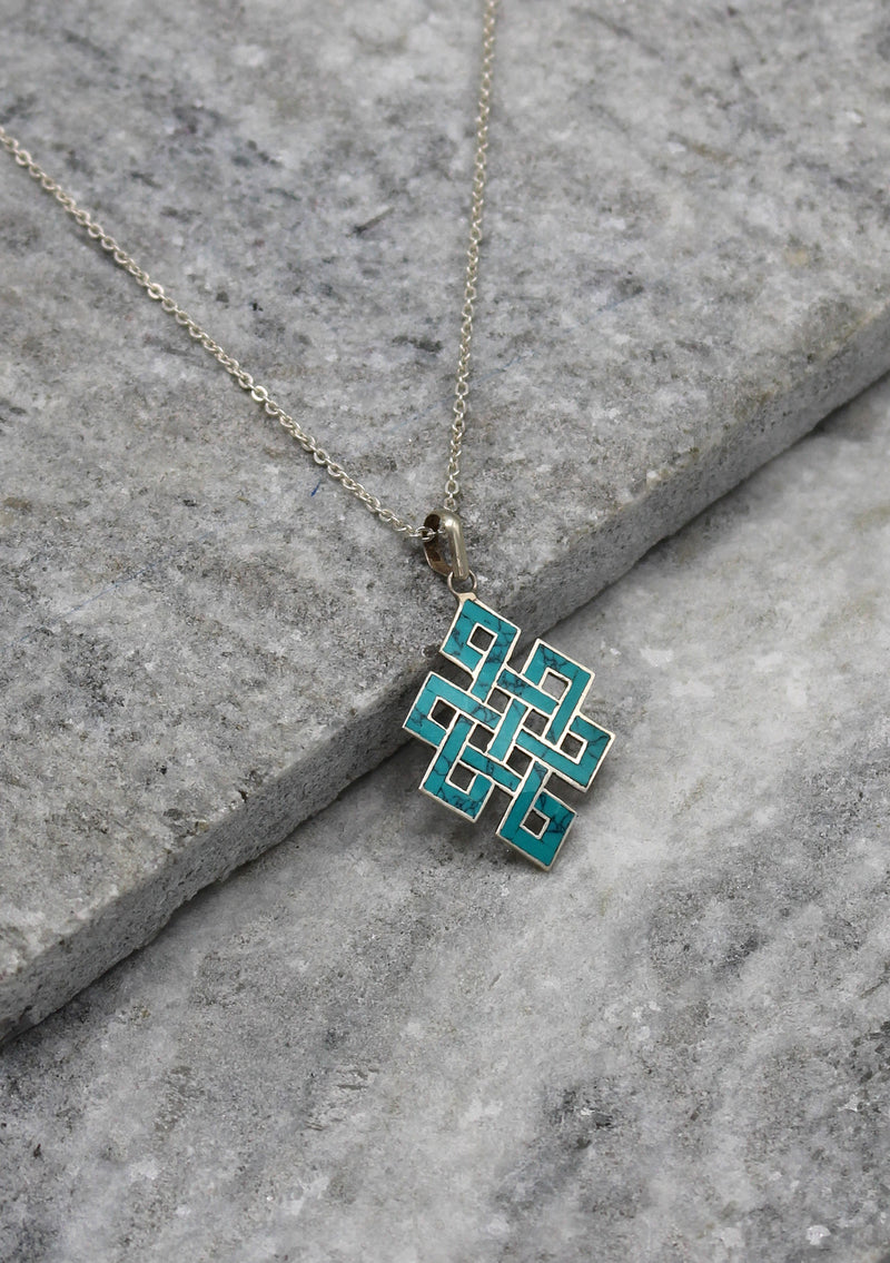 Endless Eternal Knot Pendant, Sterling Silver - nepacrafts