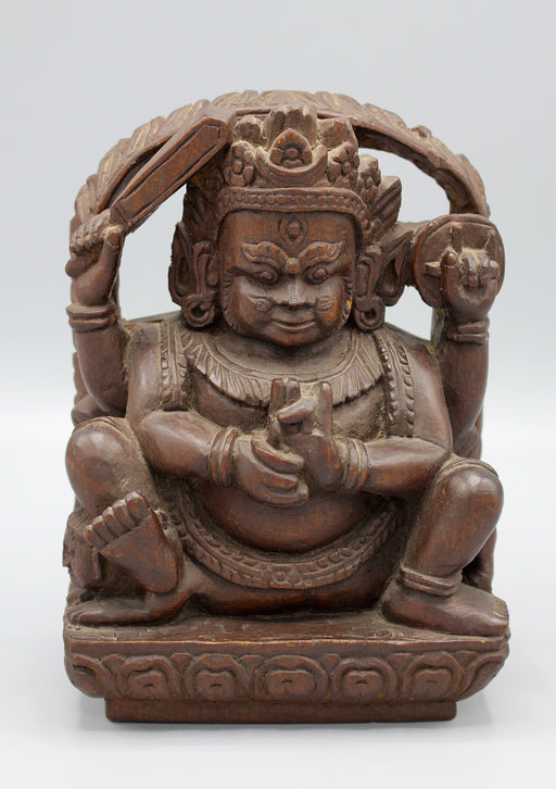 HandCrafted Wooden Bhairav Statue - nepacrafts