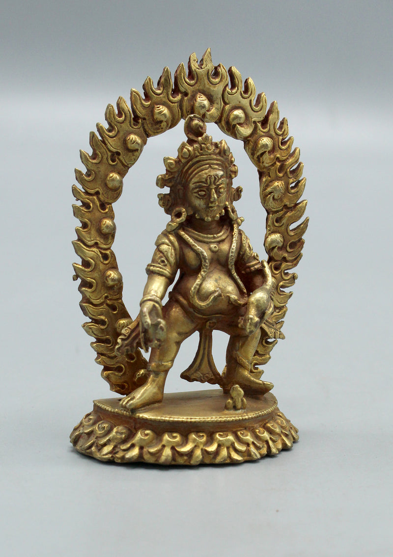 Gold Plated Mini Kubera Zambala Statue