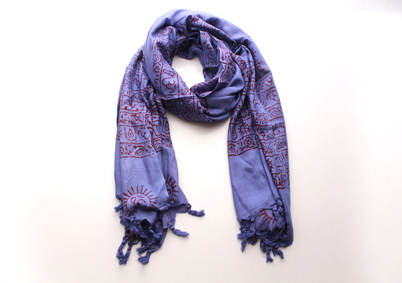 Buddha Printed Cotton Meditation Summer Shawl/Wraps with Beautiful Fringes - nepacrafts