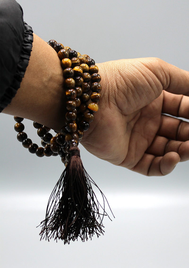 Tigers Eye Prayer Mala 8 mm