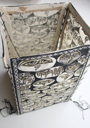 Colorful Lokta Paper Ceiling Lamp Shade Printed with Buddha Eyes - nepacrafts