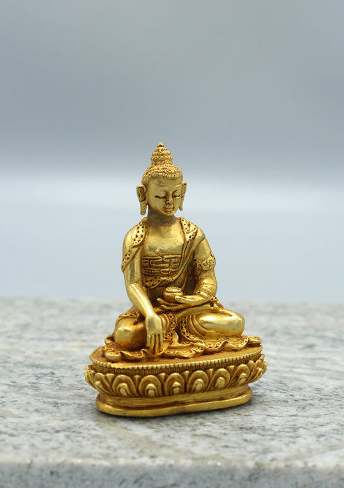 Gold Plated Shakyamuni Statue 3.5"