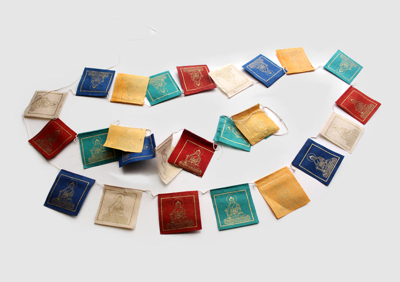 Lokta Paper Medicine Buddha Mini Prayer Flags - nepacrafts