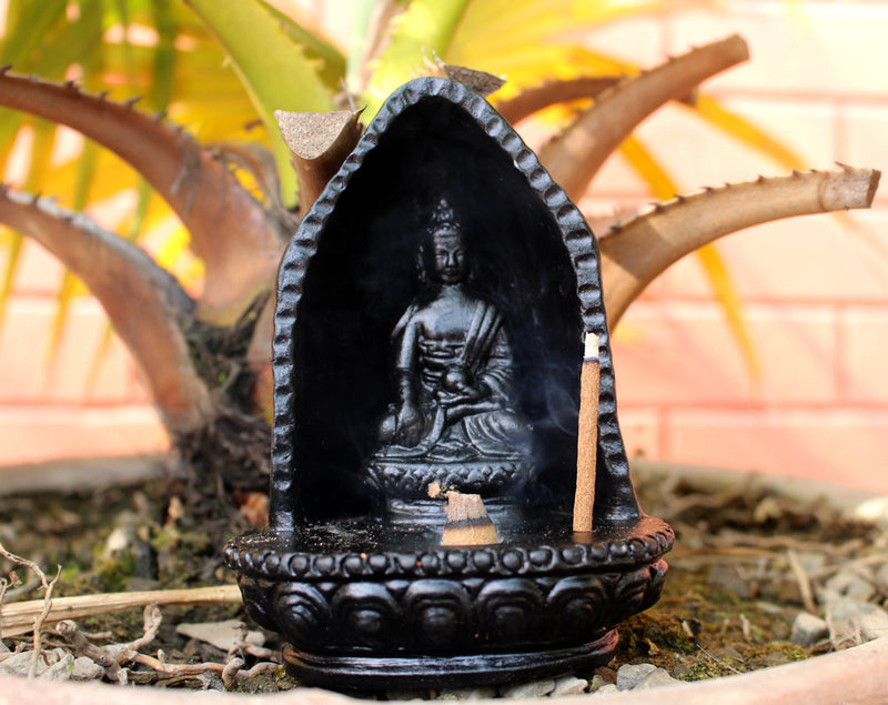 Terracotta Shakya Muni Buddha Incense Burner - nepacrafts