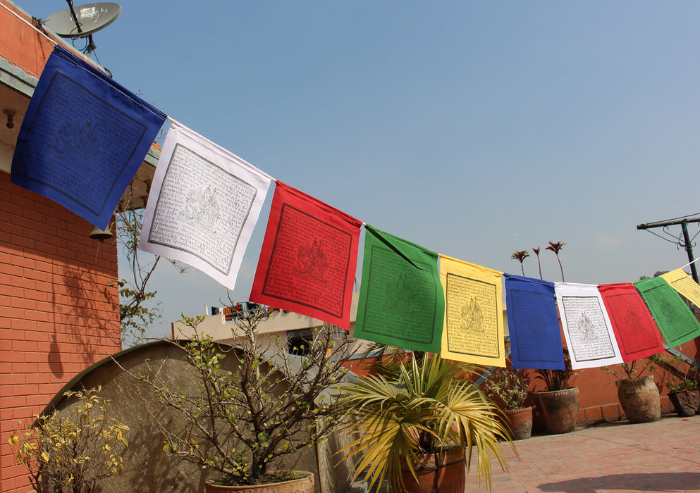 Wooden Block Printed Guru Padmasambhava Prayer Flags