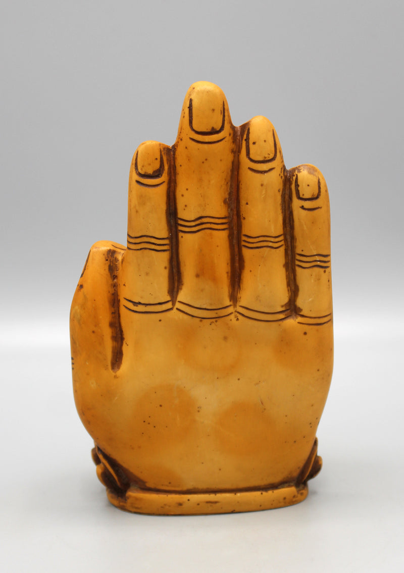 Blessing Palm Brown Buddha Resin Statue - nepacrafts