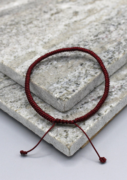 Maroon Lucky Knots Protection Tibetan Bracelet