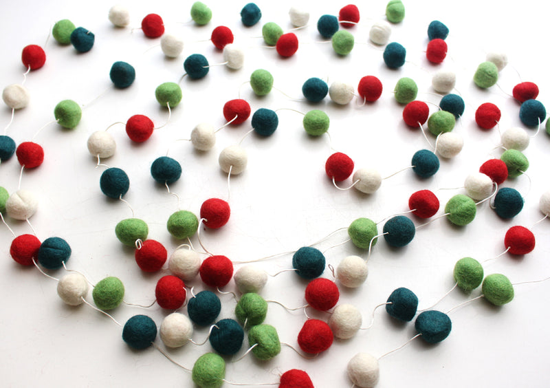 Felt Balls Hanging Christmas Hanging Room Decor Ornament - nepacrafts