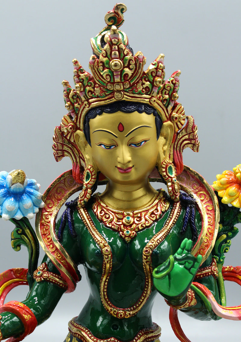 Masterpiece Green Tara Statue by Meenu Shakya