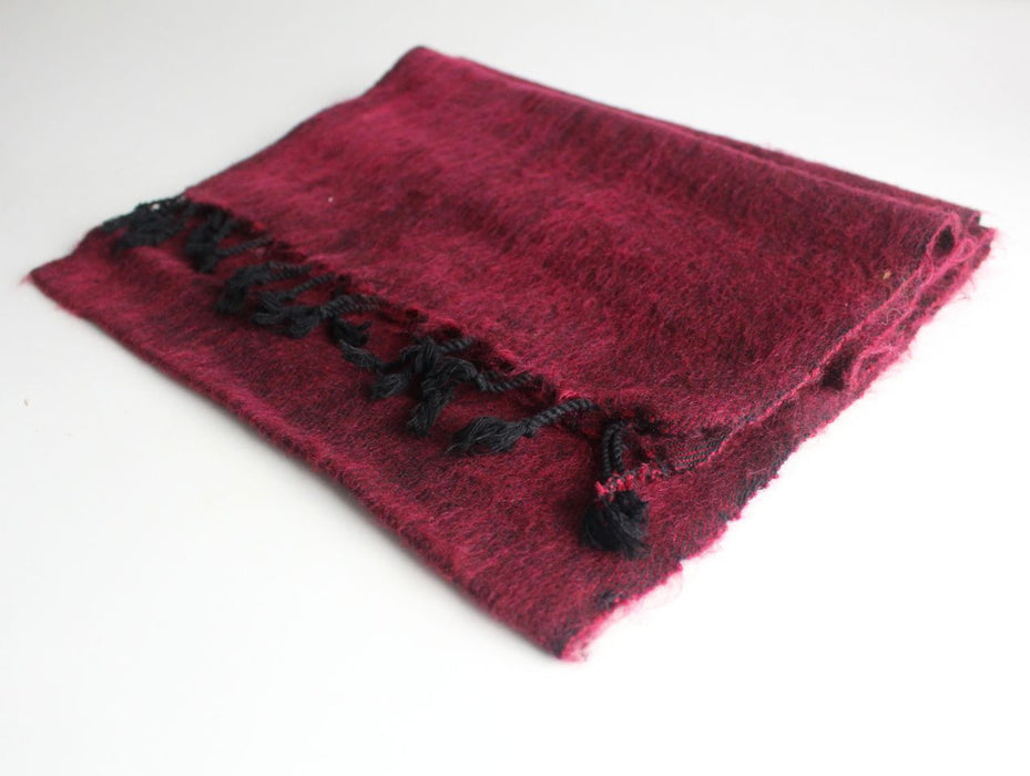 Three Ply Maroon Woolen Muffler - nepacrafts