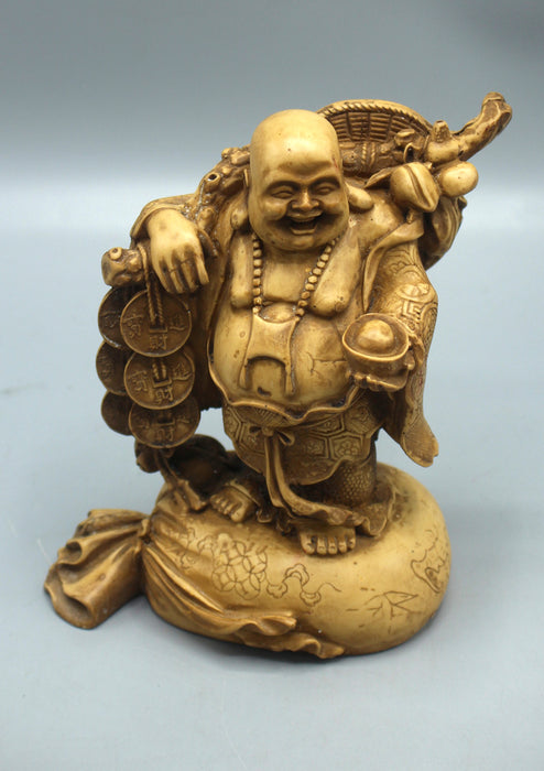 Laughing Buddha Resin Statue 7 Inches