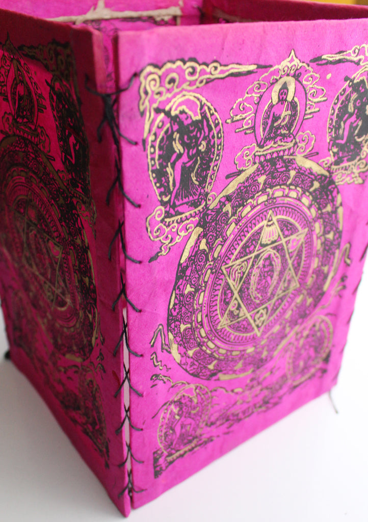 Eco Friendly Lokta Paper Mandala Printed Lamp Shade/Light Shade - nepacrafts