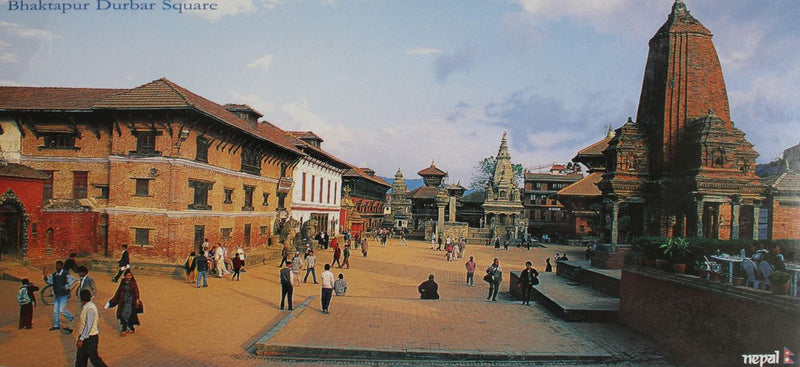 Bhaktapur Durbar Square Panoramic Nepal Postcard - nepacrafts
