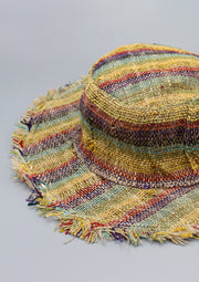 Colorful Hemp Hat with Fringe - nepacrafts