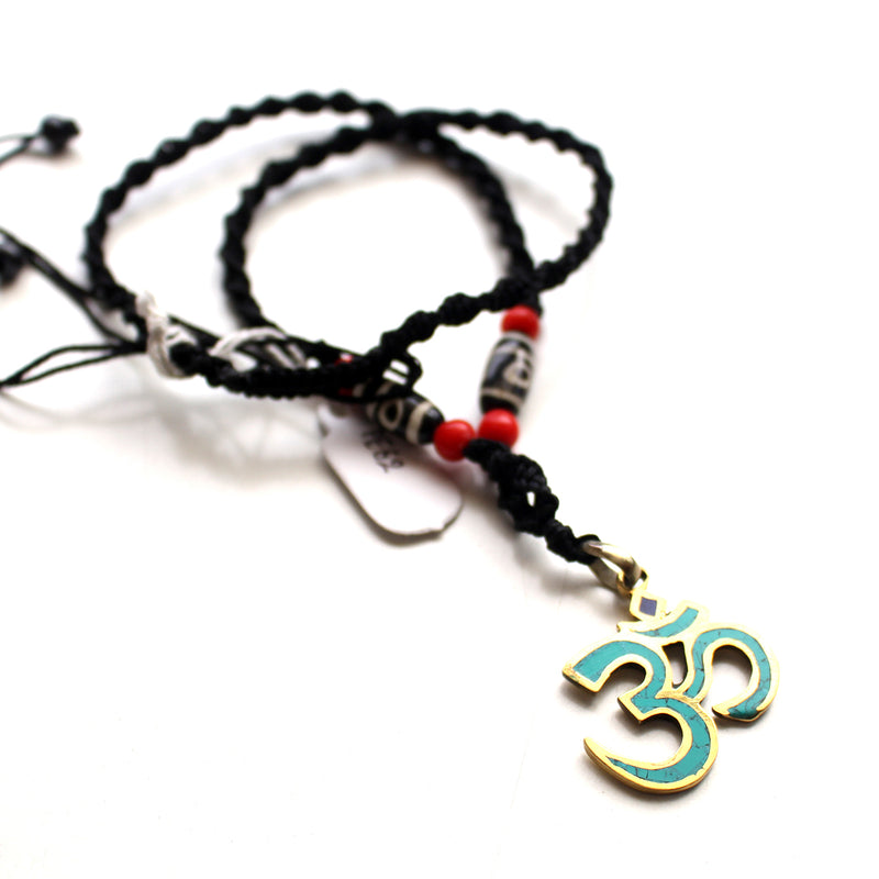 Mystic OM Pendant with Dzi Beads - nepacrafts
