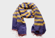 Yellow Stripped 100% Reversible Water Pashmina Shawl - nepacrafts