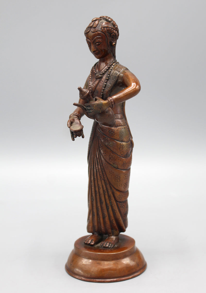 Beautiful Newari Katamari Copper Statue - nepacrafts