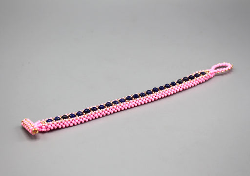 Purple and Pink Glass Beads Women's Bracelet - nepacrafts